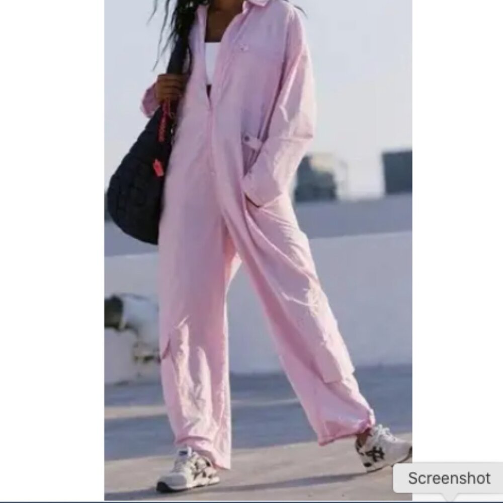 Free People❤️SALE❤️Mesmerize Me Coveralls Cherry Blossom  Jumpsuit